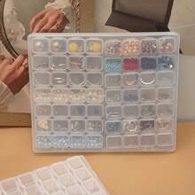 56-Grid Storage Box, Diamond Painting Tool Bead Organizer, Transparent Plastic Jewelry Storage Box, Multi-Compartment Large Capacity, For Handmade Beading Storage, DIY Rhinestones, Nail Art Small Items Sorting, Desktop Storage - One Size - View 10