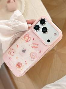 1pc Cartoon Cute Pink Strawberry Bread Cat Phone Case Compatible With Iphone 18 Pro Max, Apple 17 New Model, 16 Pro, 15/14, 17 PM, 18 Pro, Creative Girly Style, Shockproof - Pink - View 6