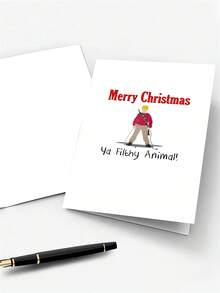 1pc Christmas Greeting Card For Best Friend, Brother – Pop Culture Character Cartoon Art, Festive Holiday Humor, Thickened, With Envelope - A - View 6