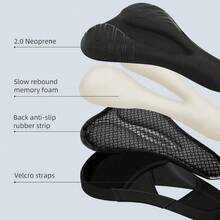 ROCKBROS 1PC Cycling Silicone Seat Cover Slow Rebound Memory Foam Suitable For Long-Distance Cycling Memory Foam Shock-Absorbing Seat Cushion Anti-Friction And Breathable Neoprene Seat - Multicolor - View 6