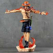 bandai 1pc One Piece Figure Ace Cross Back Whitebeard Ace Anime Character Model - Multicolor - View 3