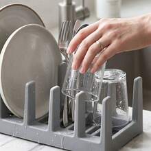 Multifunctional Kitchen Pot Lid Rack Storage Shelf Countertop Cutting Board Organizer Space-Saving Plastic Kitchen Utensils, Minimalist Home Kitchen Multifunctional Pot Lid Rack Storage Shelf Cutting Board Bowl Dish Drain Rack Countertop Organizer, Pot Lid Storage Rack Home Kitchen Bowl Dish Drain Rack Cabinet Storage Shelf - Multicolor-upgraded - View 3