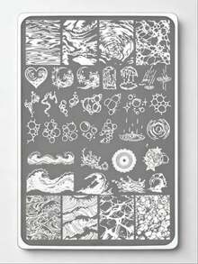 Water Ripple Nail Art Stamping Plate, High Aesthetic, Rich Layered Wave Pattern, Clean Transfer, Suitable For Halloween Style Matching, Applicable For Nail Salons, Home DIY, Style Creation, Shaping Fluid Fingertip Decoration - Multicolor - View 9