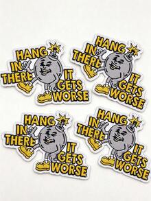 1 st/2 st/3 st/4 st/6 st/7 st/8 st retro broderad patch med bomb, "Hang In There It Gets Worse" - Multifärgad - Visa 9