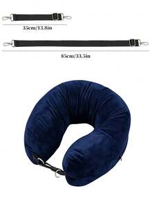 2-In-1 Travel Neck Pillow With Zipper Storage U-Shaped Pillow Cover, Fillable With Clothes For Neck And Waist Support, Adjustable Double Shoulder Straps, Washable Soft Plush Fabric, Suitable For Airplane, Train, Car, Travel, Camping, Office Rest, Portable Travel Accessory - Multicolor - View 16