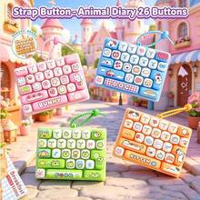 1pc Novel Keyboard Shaped Stress Relief Toy, 26 Pop-Up Buttons Grip & Squeeze Toy, Portable Anxiety Calming Hand Toy - Pink-blue Buttons - View 6