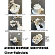 1/2pcs Electric Toothbrush Charging Station | Wall-Mounted Splash-Proof Storage Rack & Hidden Cable Organizer - Space-Saving, Durable Plastic, Modern Bathroom Accessory (Charger Not Included) - Multicolor - View 3