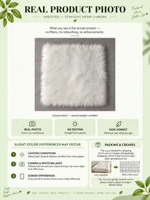1pc Nordic Style White Faux Fur Chair Pad, Soft Skin-Friendly Faux Sheepskin Seat Cushion For Winter, Suitable For Christmas, Thanksgiving And New Year Decoration, Soft And Skin-Friendly, Used For Dining Chair, Office Chair, Swivel Chair, Computer Chair, Vanity Stool, Long-Term Sitting Cushion, Car Seat Pad, Small Rug, Carpet, Home Decor - White - View 6