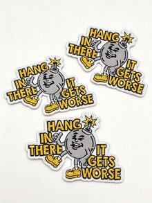 1 st/2 st/3 st/4 st/6 st/7 st/8 st retro broderad patch med bomb, "Hang In There It Gets Worse" - Multifärgad - Visa 11