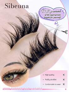 5 Pairs Half-Length Cat Eye False Eyelashes, Transparent Eyelash Stem, Cat Eye Shape, Long And Natural, Lightweight And Breathable, Faux Mink Material, Fluffy And Soft, Create Natural Makeup Effect, Suitable For Daily Wear, Party, Valentine's Day Makeup - Black - View 5