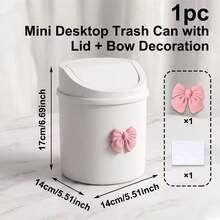 Mini Desktop Trash Can - Exquisite Butterfly Decorated Portable Waste Basket With Lid, No Power Required, Suitable For Office, Living Room Or Desk; Dual Function For Desktop And Drawer Storage; Autumn Home Decor, Kitchen Storage And Organization Helper; Suitable For Back To School, Bedroom Decor And School Use; Christmas Gift, Autumn Style Decoration. - Multicolor - View 3