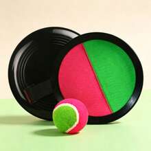 1PC-Sticky Paddle Catch Toy, Toss & Catch Ball Game Set, Hook Loop Target For Outdoor Lawn Party, Fun Sports Gift For Teens Adults - Multicolor - View 4
