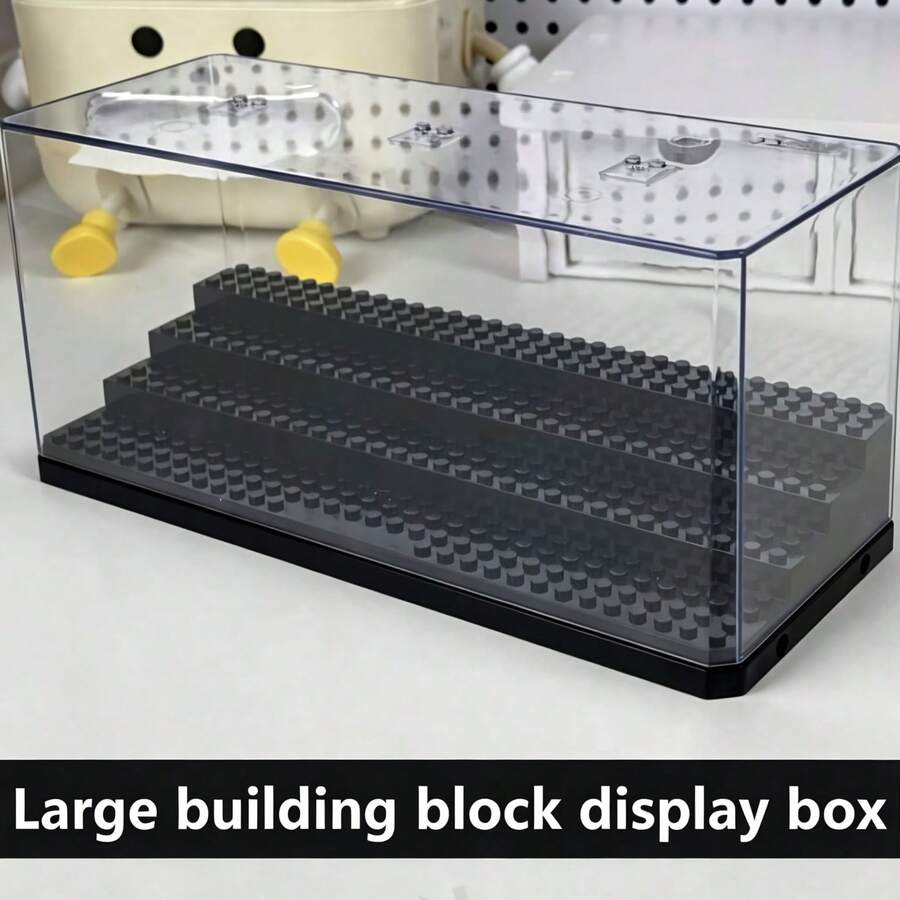 Large Transparent Display Box With Multi-Layer Base, Suitable For Building Blocks, Mini Figures, Dust-Proof Acrylic Storage Box, Collectibles, Action Toys, Building Block Models, Desktop Display Cabinet, Home Or Office Decor, Christmas, Birthday Gift - Multicolor - View 1