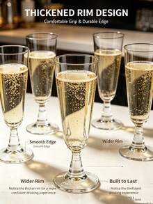 5/10/23pcs Premium Reusable Champagne Glasses, Suitable For Valentine's Day, Wedding, Birthday Party, Holiday Celebration, Tea Break, New Year, Christmas Appetizer Making - Random Styles - View 6