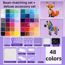 48 Colors Luxury Beaded Set (Includes Beading Board And Accessories) - Multi-Color Suitable For Pixel Art, Suitable For DIY Handmade Beading Craft, Specifically Designed For Pixel Art And Retro Game Design, Equipped With A Complete Set Of Organized Beading Accessories, Suitable For Birthday Gifts - Multicolor - View 13