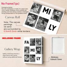 1pc Personalized Family Photo Collage Custom Poster, A Customized Wall Art Gift Featuring 6 Pictures, A Modern Home Decoration Piece Pictures Custom Photo, Suitable For Giving On Birthdays Or Mother's Day, Customizable Things, Optional Frame - Multicolor - View 3