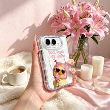 Clear Magnetic Phone Case For Foldable Phone, Funny Chick Print , Four-Corner Drop Protection, Anti-Scratch And Anti-Slip, Magnetic Phone Case Compatible With Wireless Charging, Clear Folding Phone Cover Compatible With IPhone Duo Foldable, MagSafe Wireless Charging Compatible, Full Coverage Clear Shockproof Protective Cover - Multicolor - View 1