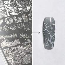 Water Ripple Nail Art Stamping Plate, High Aesthetic, Rich Layered Wave Pattern, Clean Transfer, Suitable For Halloween Style Matching, Applicable For Nail Salons, Home DIY, Style Creation, Shaping Fluid Fingertip Decoration - Multicolor - View 5