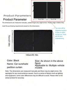 2pcs Car Sun Shade, Anti-UV Heat Insulation, Front And Rear Row Partition Curtain, RV Blackout Car Window Curtain - A - View 8