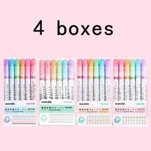 24Pcs Flower Shaped Contour Curve Pen, Highlighter Pen, Marker Pen, Wave Pen, Student Hand Pen, Key Point Marking Pen, Colored Set Of Marking Pens - Sets - View 7