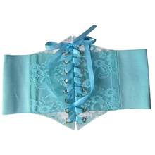 New Women's Lace-Up Waist Cincher, Fashionable Wide Lace Belt, Silk Elastic Material, Versatile Decorative Top Accessory - A - View 10