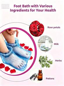 3/2/1pc Portable Foot Bath Basin, Hot Compress Massage Foot Soak Storage Box, Hot Water Soaking Relieves Foot Fatigue, Lightweight And Easy To Carry, Home And Travel Foot Care Accessory - Blue - View 5