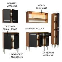 Madesa Emilly Sky Modular Complete Integral Kitchen With Brown/Black Countertop - Brown and Black - View 4