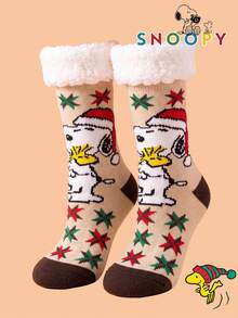 1/3 Pairs Snoopy Socks Men's Mid-Calf Socks Winter Thermal Lined Thick Warm Colorful Fun Christmas Gift Socks - Multicolor - View 11