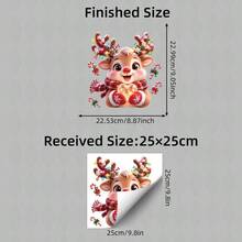 1pc Christmas Cute Red Nose Reindeer Window Sticker, Double-Sided Visible PVC Static Adhesion Glass Decal, Suitable For Home, French Window, Room, Christmas Party Indoor Decoration - Multicolor - View 4