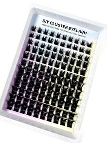 Manga 仙女感纖維假睫毛簇 狐狸眼尖簇狀接睫毛 自然長款 12-20mm DIY 動漫風 單簇假睫毛 貓眼款 120片 - 黑色 - 查看 6