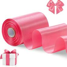 WENSIDUO Ruy băng satin đỏ rộng 4 inch x 10 yard dùng cho lễ cắt băng khai trương doanh nghiệp, thắt nơ trang trí lễ hội Giáng sinh, phù hợp để may vá, làm thủ công, may đo, lễ nghi, trang trí lưng ghế đám cưới - Dây ruy băng trang trí - Xem 12