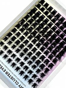 Manga 仙女感纖維假睫毛簇 狐狸眼尖簇狀接睫毛 自然長款 12-20mm DIY 動漫風 單簇假睫毛 貓眼款 120片 - 黑色 - 查看 7