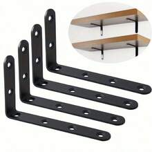 1/4pcs Heavy Duty Metal L-Shaped Corner Brackets, Rust-Resistant And Durable, Suitable For Wooden Furniture, Shelves And Cabinets, Decorative Wooden Corner Brackets - A - View 2