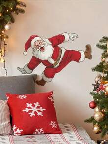 1 miếng nhãn dán tường trang trí Giáng Sinh nhiều kiểu, hình ông già Noel sáng tạo, phong cách Giáng Sinh ngộ nghĩnh, phù hợp trang trí phòng khách/phòng ngủ/lối vào/phòng tắm, PVC tự dính có thể tháo rời - Nhiều màu - Xem 5