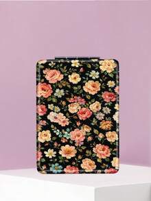 1PC British Country Style Portable Vanity Mirror, Foldable Lightweight Ultra-Thin Convenient Hand Mirror, Durable PU Leather, Suitable For Multiple Scenarios And All People, Foldable Rectangular Mirror, Pocket Mirror, Fresh Floral Rose Peony Pattern Design, Exquisite Delicate Structure, Durable Reliable Shockproof, Easy To Carry, Handheld Makeup Mirror, 180° Flip Cover, Multi-Functional Mini Mirror, Compact Mirror, Mirrors, Daily Holiday Birthday Valentine's Day Mother's Day Partner Gift - Multicolor - View 8
