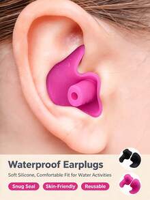 3 Pairs Soft Reusable Silicone Noise-Reducing Sleep Earplugs, Waterproof Swimming Earplugs, Soft And Comfortable For Sleep, Swimming, Concerts And Studying, Mixed Colors, Discreet And Invisible Design, Suitable For Light Sleepers, Home Soundproofing Ear Pads, Waterproof Swimming Goggles Earplugs, Travel Essentials, Home Must-Haves, Perfect Surprise Gift For Beach Vacation, Perfect Christmas Gift, Great Gift For Female And Male Friends - Multicolor - View 1
