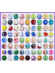 30/60/100 piezas de canicas de vidrio transparente de 1.6 cm con arcoíris colorido y bonito (estilo aleatorio) - Multicolor - Ver 11