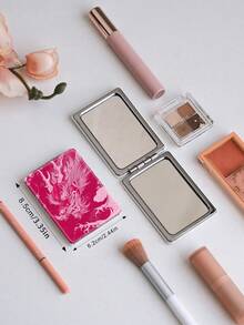 1PC Chinese Style Series Portable Vanity Mirror, Foldable Lightweight Ultra-Thin Convenient Hand Mirror, PU Leather, Suitable For Multiple Scenarios And All People, Rectangular Mirror, Pocket Mirror, Classic Dragon Butterfly Starry Sky Pattern Design, Exquisite And Delicate, Easy To Carry, Handheld Makeup Mirror, 180° Flip Cover, Multi-Functional Mini Mirror, Compact Mirror, Mirrors, Daily, Holiday, Birthday, Valentine's Day, Mother's Day, Partner Gift, Can Be Placed Anywhere - Multicolor - View 4