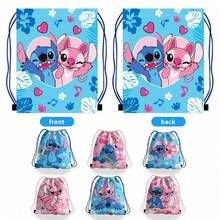 Hasbro 1pc Disney Stitch Drawstring Backpack, Cute Cartoon Cinch Bag, Lightweight Portable Sports Storage Bag, Suitable For Boys, Girls, Travel, Party Gifts - Multicolor - View 7