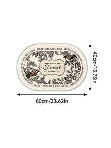 1/3pcs Bathroom Anti-Slip Absorbent Floor Mat, Soft Plush Faux Cashmere Polyester Rug, Suitable For Room, Garden, Yard, Bathroom, Kitchen, U-Shaped Toilet Mat, Sink Absorbent Foot Mat, Home Bathroom Decor Carpet - Vintage Sketch Floral and Bird - View 15