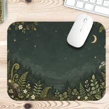1pc Dark Green Cottagecore Mushroom Large Desk Mat, Non Slip Extended Gaming Mouse Pad, Forest Aesthetic Desktop Decor - View 6