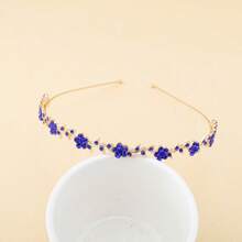 1pc Women's Fashion Everyday Versatile Floral Rhinestone Hairband Exquisite Fairy Hair Hoop - Multicolor - View 4