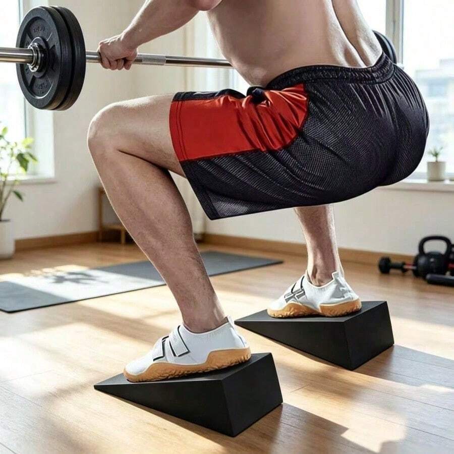 2pcs Yoga Bricks Squat Wedge Blocks Fitness Weightlifting Training Ramp EVA Calf Elevation Stretching Heel Lift Inclined Board - Multicolor - View 1