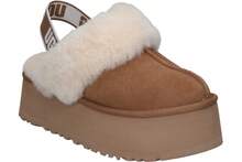 UGG | Women's Funkette Platform Shoes – Camel Suede Platform Clogs With Sheepskin Lining And Collar, Elastic UGG Logo Backstrap, EVA Sole - Camel - View 2