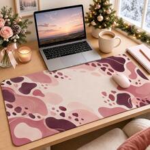 1pc Abstract Pink Purple Blot Large Desk Mat, Non Slip Extended Gaming Mouse Pad For Office Home Decor - View 8