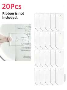 50pcs Blank Acrylic Tent-Style Place Cards, Arched Luggage Tags, Matte Acrylic Place Cards Without Ribbon, Wedding Guest Guide Cards, Place Card Holders, DIY Party Labels & Gift Tags - White - View 18