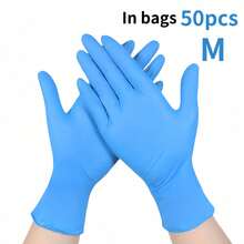 100pcs/Pack Multipurpose Nitrile Gloves - Waterproof, Anti-Static, Durable, Suitable For Dishwashing And Household Cleaning, Convenient Home Tool 4/50/100/500pcs - Blue - View 18
