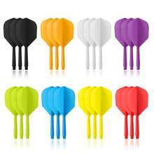 24pcs Integrated Dart Flight Set, 3pcs/Set 8-Color Solid Color Combination, 2BA Universal Thread Integrated Molded Dart Accessories, Anti-Drop And Non-Bending, Replacement Spare Dart Flights And Shafts, Suitable For Hard And Soft Tip Darts, Dart Practice, Indoor Competition, Leisure Gathering Training Replacement Consumables - Multicolor - View 7