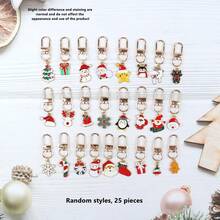 25pcs Christmas Series Alloy Keychains, Perfect Practical Design, Suitable For Various Christmas Gift Pendants, Keys And Bag Accessories, Ideal Small Gifts For Christmas Party Decoration - Multicolor - View 2