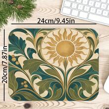 1pc Vintage Sun Floral Large Desk Mat, Non Slip Extended Mouse Pad, Art Nouveau Aesthetic Desktop Decor - View 6